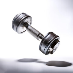 Obraz premium dumbbell floating or flying isolated white background
