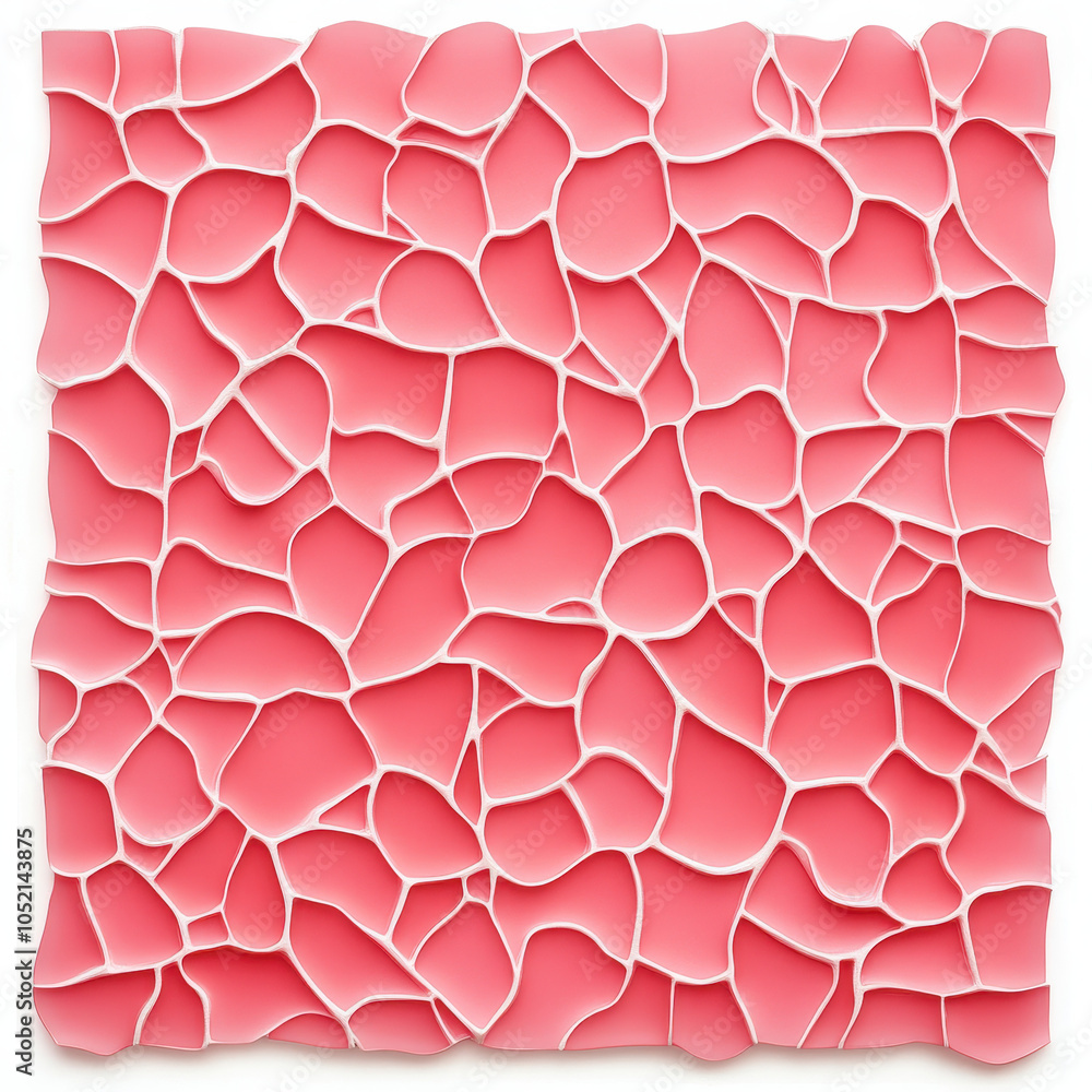 Poster A textured pink surface with irregular shapes, creating a visually appealing and organic pattern.