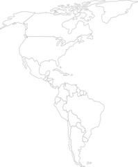 Obraz premium Detailed map of North and South America