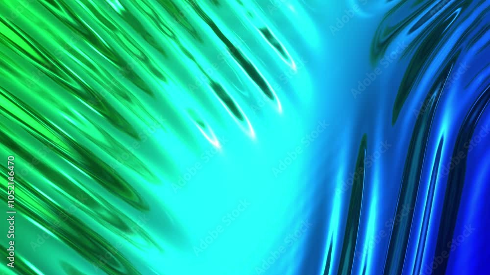 Poster mesmerizing 4k animation of a metallic fabric with soft, organic folds. the gradient color and slow-