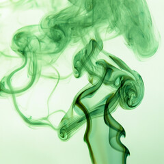 Green Smoke, Swirling and Rising, Steam Mist Fume Cloud Fog Fume Haze, Whisp Through the Air, Overlay Element, Graphic Resource Effect