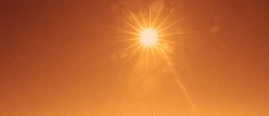 Overlay, flare light transition, effects sunlight, lens flare, light leaks. warm sun rays light effects golden flare. Sunshine orange sky. solar sunrise, template Yellow rays with background sunny sky