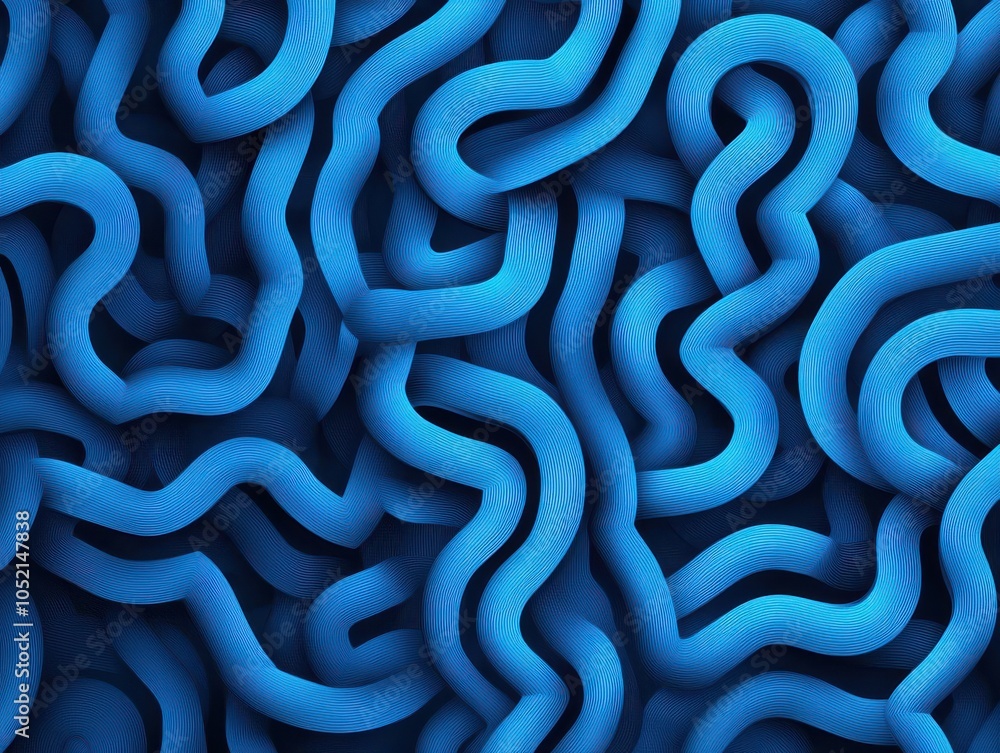Poster abstract blue pattern featuring smooth, wavy lines creating a dynamic and vibrant texture for creati