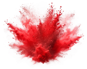 red paint powder splash transparent background