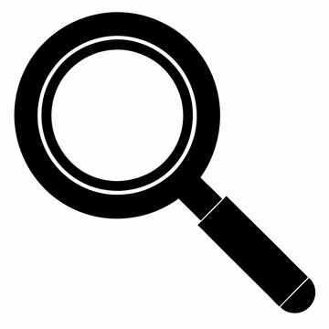 recommend clip art: Search magnifying glass icon vector black design on white background