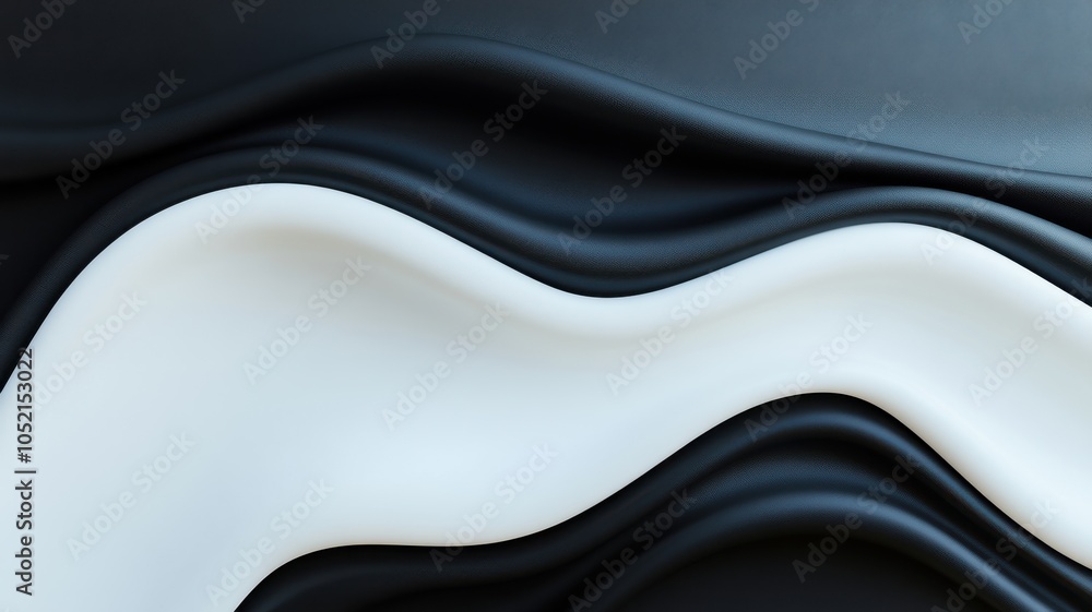 Poster abstract waves in black and white create a modern and elegant background, perfect for design and art