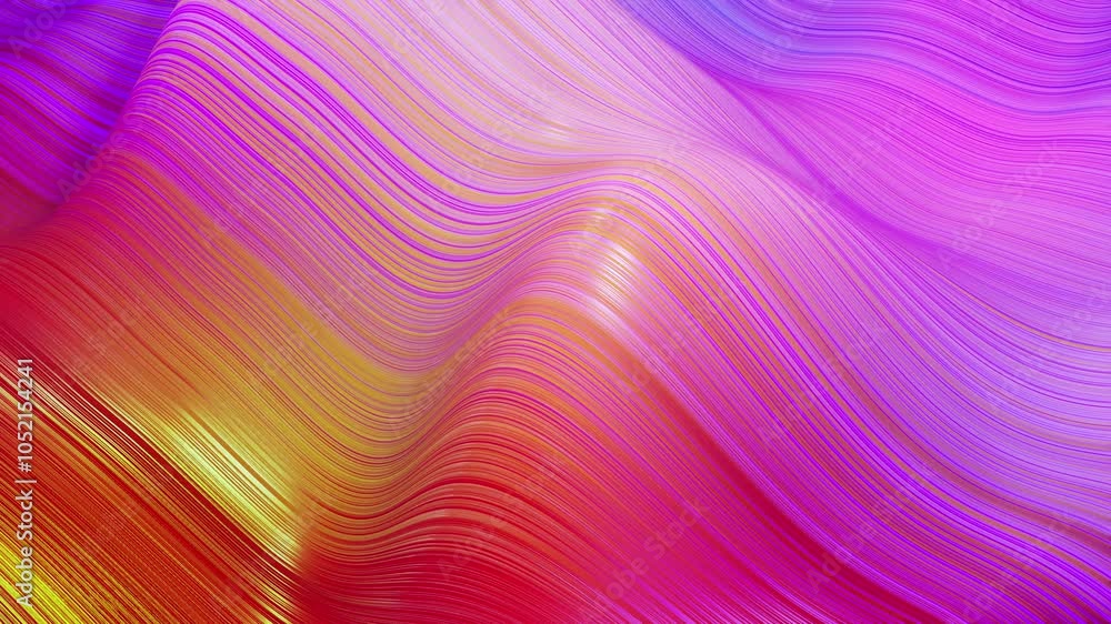 Poster striped fabric flow seamless loop: high-quality 4k loop of smooth, striped fabric in motion. perfect