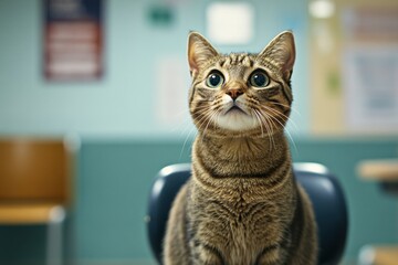 A cat at vet clinic