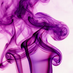 Obraz premium Purple Smoke, Swirling and Rising, Steam Mist Fume Cloud Fog Fume Haze, Whisp Through the Air, Overlay Element, Graphic Resource Effect