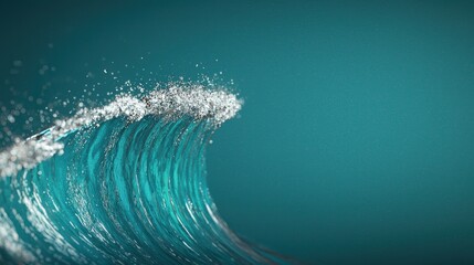 Fototapeta premium A close-up view of a crashing wave, showcasing the dynamic motion and vibrant turquoise water with white frothy surf.