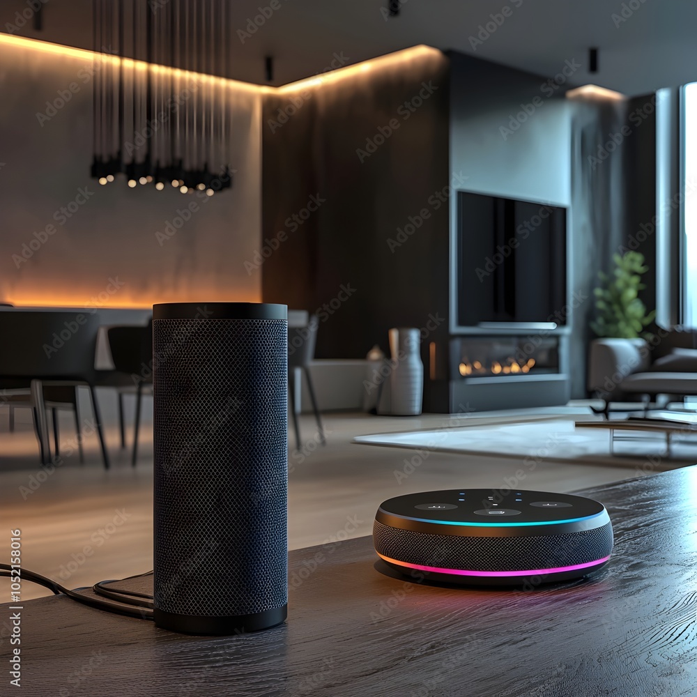 Poster virtual home assistant controlling smart home ecosystem with interconnected devices and automation