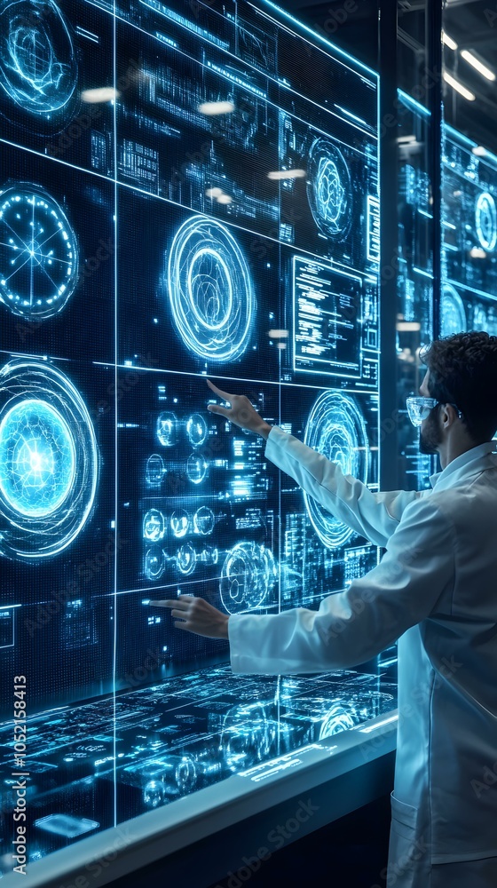 Aufkleber futuristic interface with advanced technology concepts