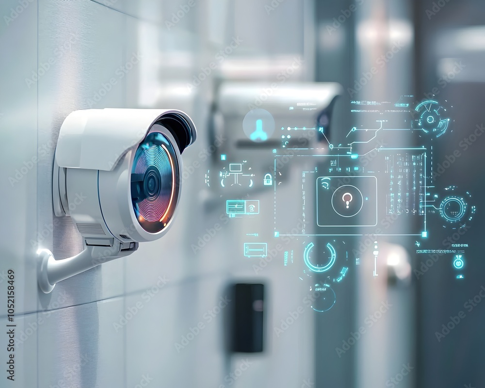 Poster interconnected smart home security system with real time alerts and remote control
