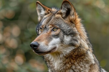 Fototapeta premium wolf Portrait of an European grey wolf Canis lupus lupus isolated wolf