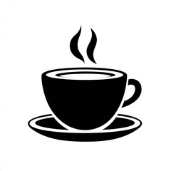 Obraz premium Steaming cup of coffee on a saucer