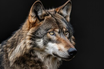 Fototapeta premium wolf Portrait of an European grey wolf Canis lupus lupus isolated wolf