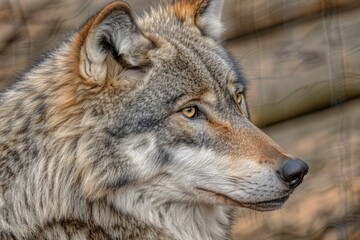 Fototapeta premium Timber Wolf Canis lupus Portrait captive animal