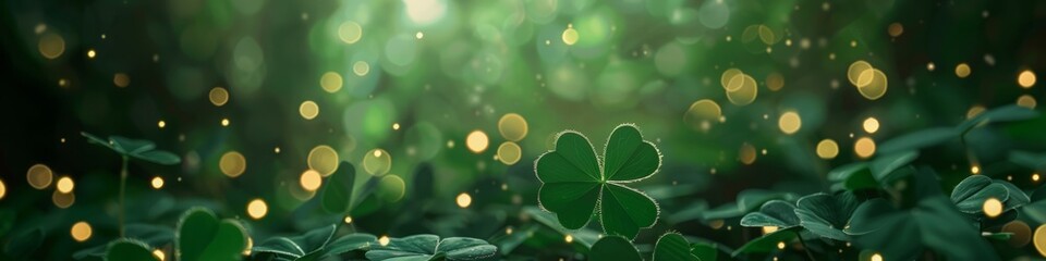 Fototapeta premium clover with lights and space for text.