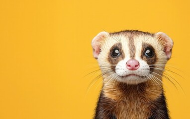 Baby ferret rolling its eyes, witty and snarky, 3D illustration