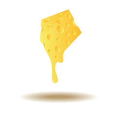 slices of cheese with melt at the end