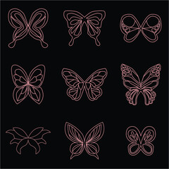 Fototapeta premium Butterfly line art 1