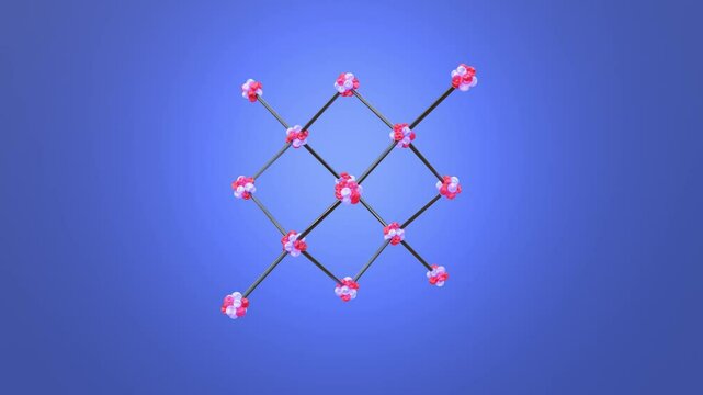 Crystal Diamond Lattice 3D Animation.