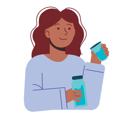 young woman drinking water