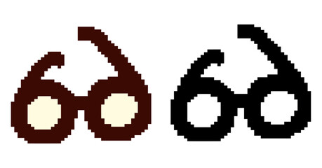 Pixelated Glasses Vector Art – Customizable Color Retro Eyewear Icon for Digital Design and Fashion Graphics