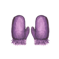 Cozy purple mittens with fluffy cuffs ideal for winter activities and outdoor adventures in cold climates