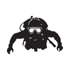 Scuba Diver Underwater Silhouette, Scuba diver vector, Vector scuba diver silhouettes.