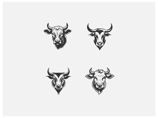 A set of  cow logo vector, vector and illustration,