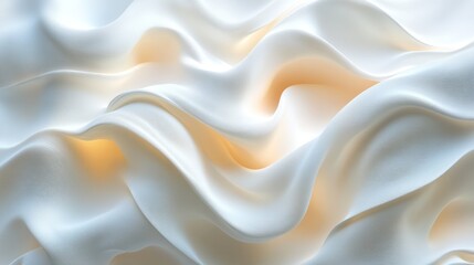 Fototapeta premium Abstract White and Orange Fabric Waves with Textured Surface