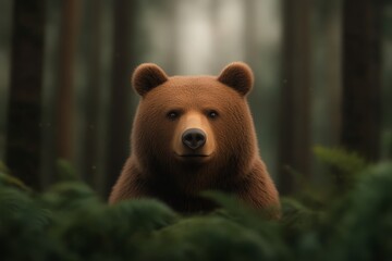 Brown Bear in the Forest.
