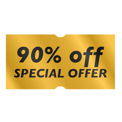 90 Percent Discount Special Offer Sign