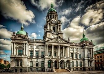 Obraz premium Urban City Hall Architecture: A Historic Landmark in Modern Cityscape