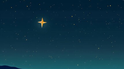 Fototapeta premium Night sky star hope. Bright star shines, night sky beauty. Represents guidance, hope, and faith. Celestial wonder.