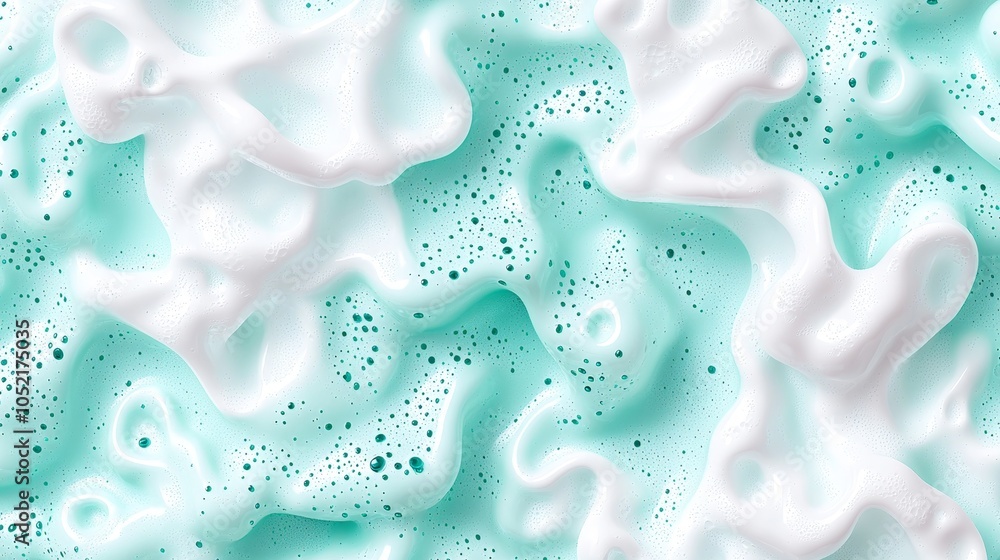 Poster abstract representation of foamy texture with soft mint background ideal for design and creative pro