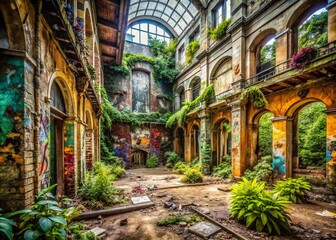 Obraz premium Urban Exploration Photography: Abandoned Buildings and Hidden Gems in Urban Landscapes