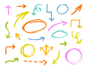 Hand-drawn grunge arrows in sketchy style.