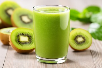 Healthy Lifestyle Choices Refreshing Green Smoothie with Nutrient-Rich, Vibrant Green Ingredients.