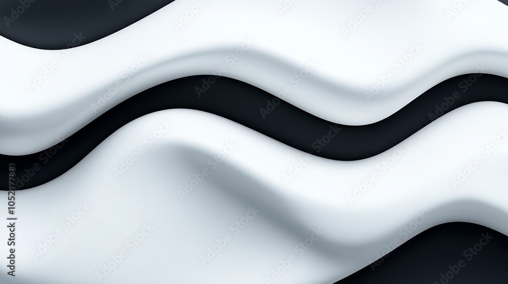 Poster fluid dynamics of black and white waves an exploration of contrast and form in abstract design for m