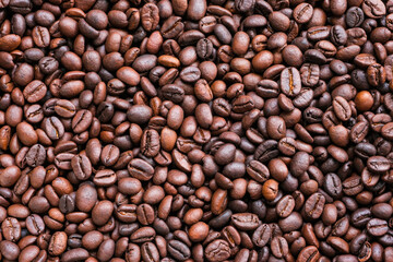 Roasted coffee beans for background