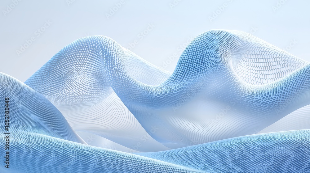 Aufkleber captivating flow of digital waves exploring the aesthetic beauty of a mesh-like structure in a soft 