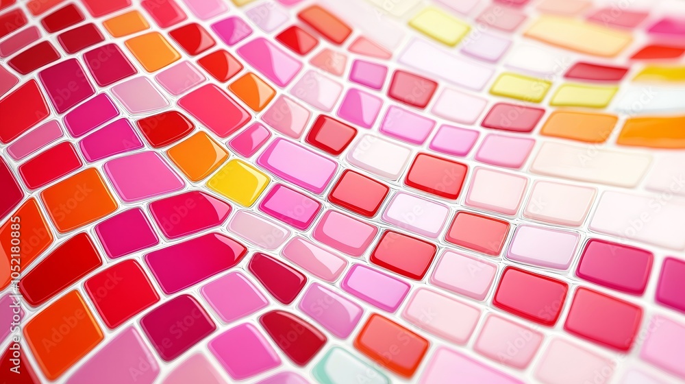 Aufkleber vibrant mosaic patterns exploring the artistic use of colorful tiles in contemporary design for a dy