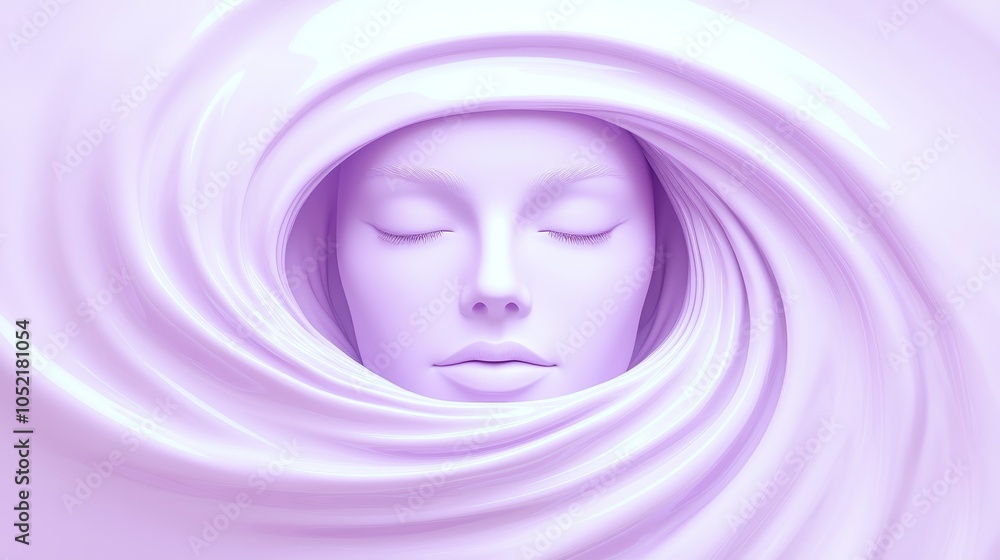 Poster serene harmony exploring the ethereal connection between human emotion and abstract art through a so