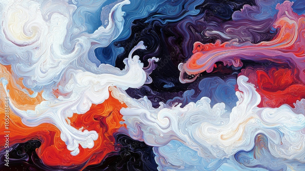 Aufkleber exploring the vibrant dance of colors an abstract journey through swirling patterns and textures in 