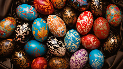 Beautiful and colorful Ester eggs background