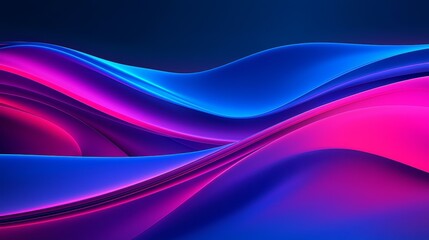 Obraz premium Dynamic waves of color a mesmerizing blend of blue and pink fluidity in abstract design for visual aesthetics