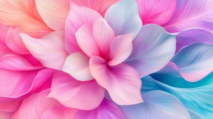 Fototapeta premium Captivating floral harmony a vibrant blend of pastel petals evoking serenity and joy in nature's palette