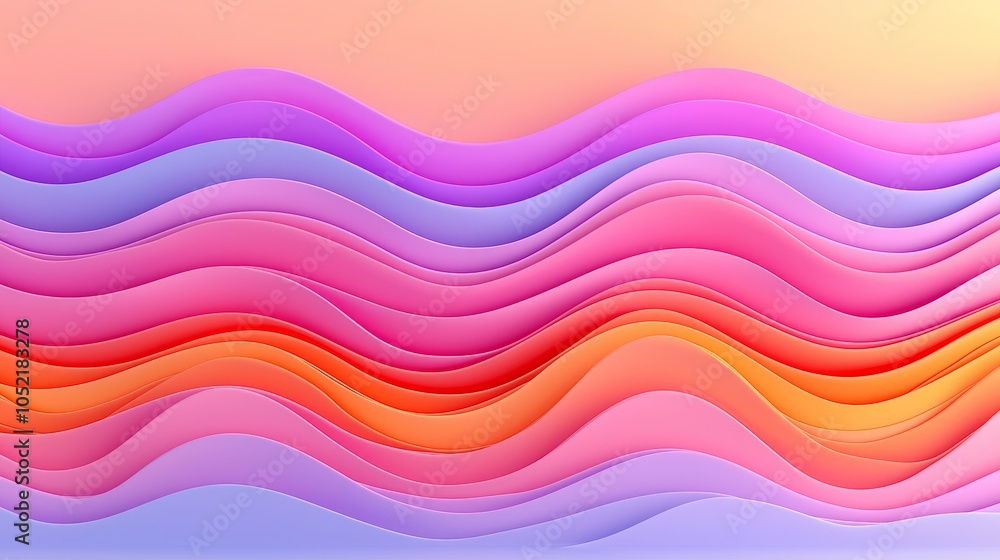 Aufkleber vibrant waves of color a captivating abstract background of flowing shapes in soft pink orange and p